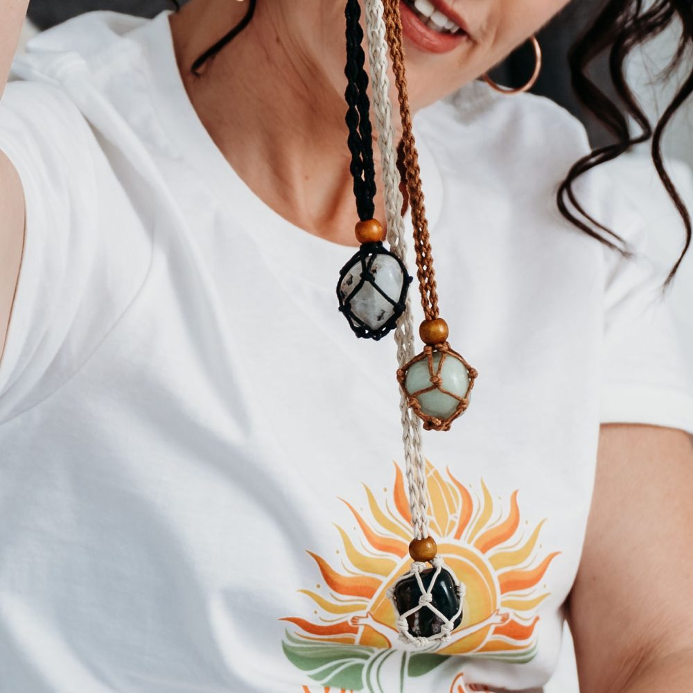 Crystal & Macrame Necklaces